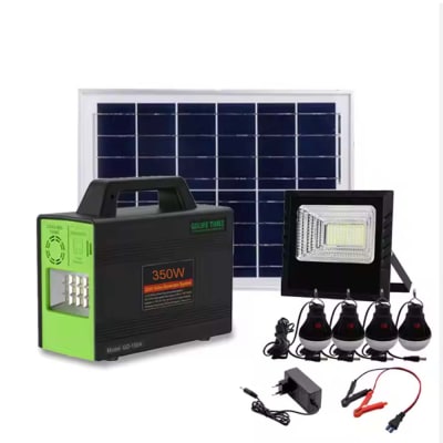 Generador Solar Greate Green Life de 350 Vatios panel solar 16v 75w reflector, bocina 4 bombillas1