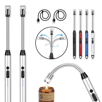 2pcs Usb Encendedor Eléctrico Portátil Recargable De Cocina JL817-2