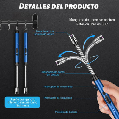 2pcs Usb Encendedor Eléctrico Portátil Recargable De Cocina JL817-2