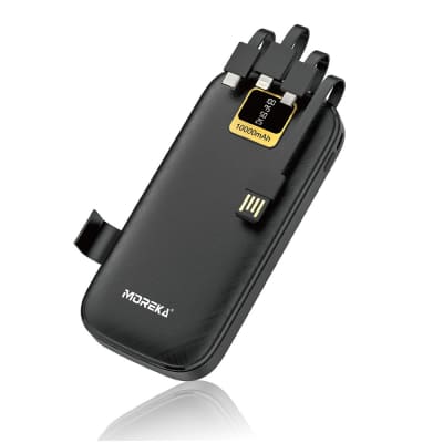 Power Bank Moreka K050A 10000 mAh 37Wh múltiples cables1