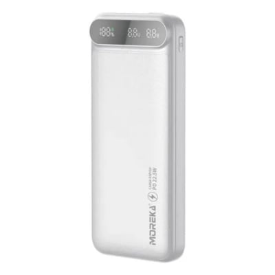 Power Bank Moreka K093 10000mAh con 3 Cables Integrados (1 x Type-C Entrada y Salida + 1 x Cable para iPhone + 1 x USB) Pantalla LED Digital Carga Inteligente2