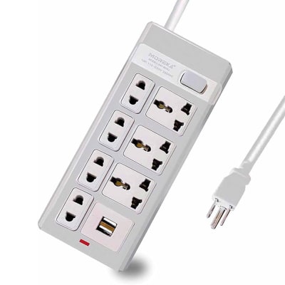 Multicontacto 7 Conexiones 2 Puertos Usb MC-004U1