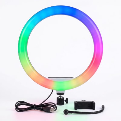 Aro de Luz MJ-36 LED RGB Ajustable 360° para Streaming