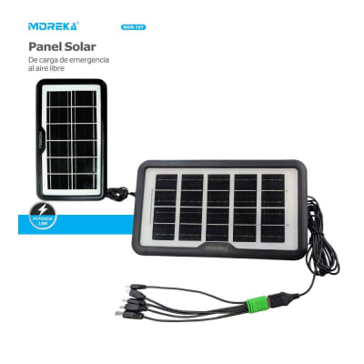 Panel Solar Portátil 3.8W 6V 5 conectores Moreka MOR-10T