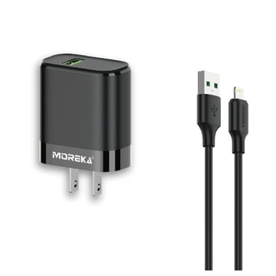 Cargador Moreka MR2888 Ligthning 2.4A Incluye Cable tipo IP 1M