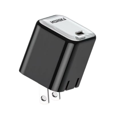 Cubo carga rápida 20W 5V- 3A puerto C Clavija plegable Moreka P-2111