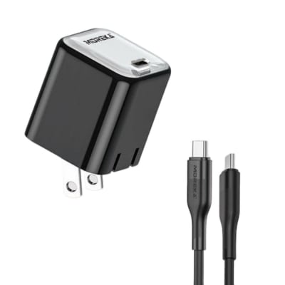 Cargador 20W 5V- 3A puerto C Clavija plegable cable tipo C -C Moreka P-213