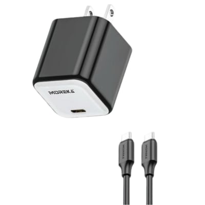 Cargador Moreka 20W Puerto Tipo C cable 1M carga rápida