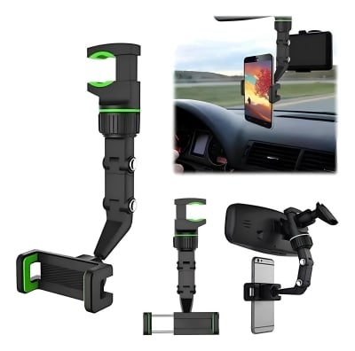 Soporte Celular CLIP-ON 360 Auto Retrovisor y Asiento Y803