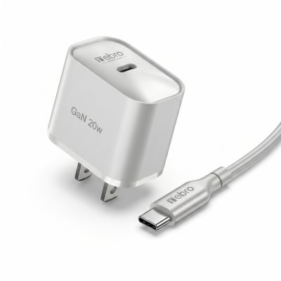 Cargador Mini GaN Nebro VGA-052T 20W Tecnología de Nitruro de Galio USB-C Carga Rápida PD