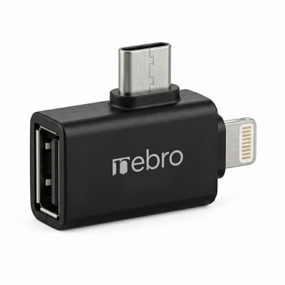 Adaptador USB OTG Nebro WAT-092 USB-A Hembra a Tipo-C y Lightning1
