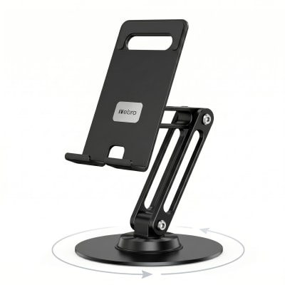 Soporte para Celular y Tablet Nebro WAT-094 Base Ajustable de Aluminio Altura Regulable Compatible con Todos los Dispositivos de 4 a 12 Pulgadas