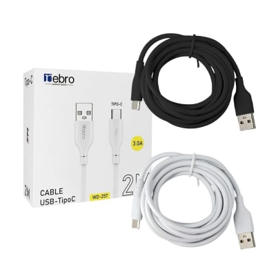 Cable Nebro WD-25T Carga Rápida 3.0A y Datos 2M USB tipo C1