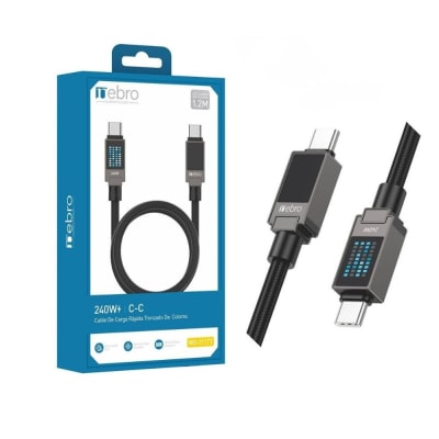 Cable carga ultra rápida máxima 240W, pantalla digital inteligente Nebro WD-311TT