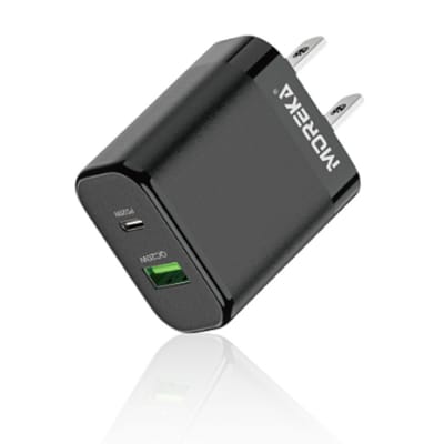 Cargador 40W Moreka AC109 Carga Rapída 2 puertos PD20W y QC 3.0 20W