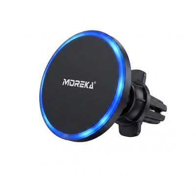 Cargador Inalámbrico Magnético para Auto Moreka ZJ-020 15W Soporte Ventilación Carga Rápida