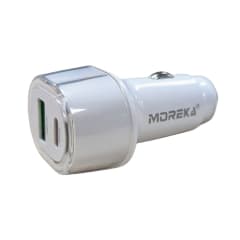 Turbo Cargador De Carro 48W PD30W QC18W Moreka CP0014 Plug In puertos USB y C