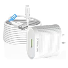 Cargador Moreka MR1245 2.4A Puerto USB incluye Cable Micro USB 1M