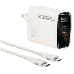 Cargador 67W GaN 5V- 3A 3 Puertos C1 C2 cable tipo C Moreka DHJ41