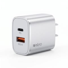 Cargador Doble Puerto Nebro VGA-028 20W PD + QC3.0 USB-C y QC3.0 Carga Rápida Simultánea