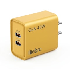 Cargador Doble USB-C Nebro VGA-029 20W Carga Rápida PD Reconocimiento Inteligente Protección contra Sobretensión