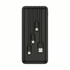 Power Bank Nebro WB-014 10000mAh Batería Portátil con 4 Cables Integrados V8 Tipo-C Lightning y USB Carga Rápida 5V-2A Diseño Compacto y Ligero