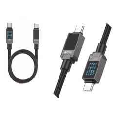 Cable NEBRO TRENZADO C-C Reforzado NEBRO WD-311TT 240W Carga Rápida DISPLAY AMBOS LADOS 1.2 MTS
