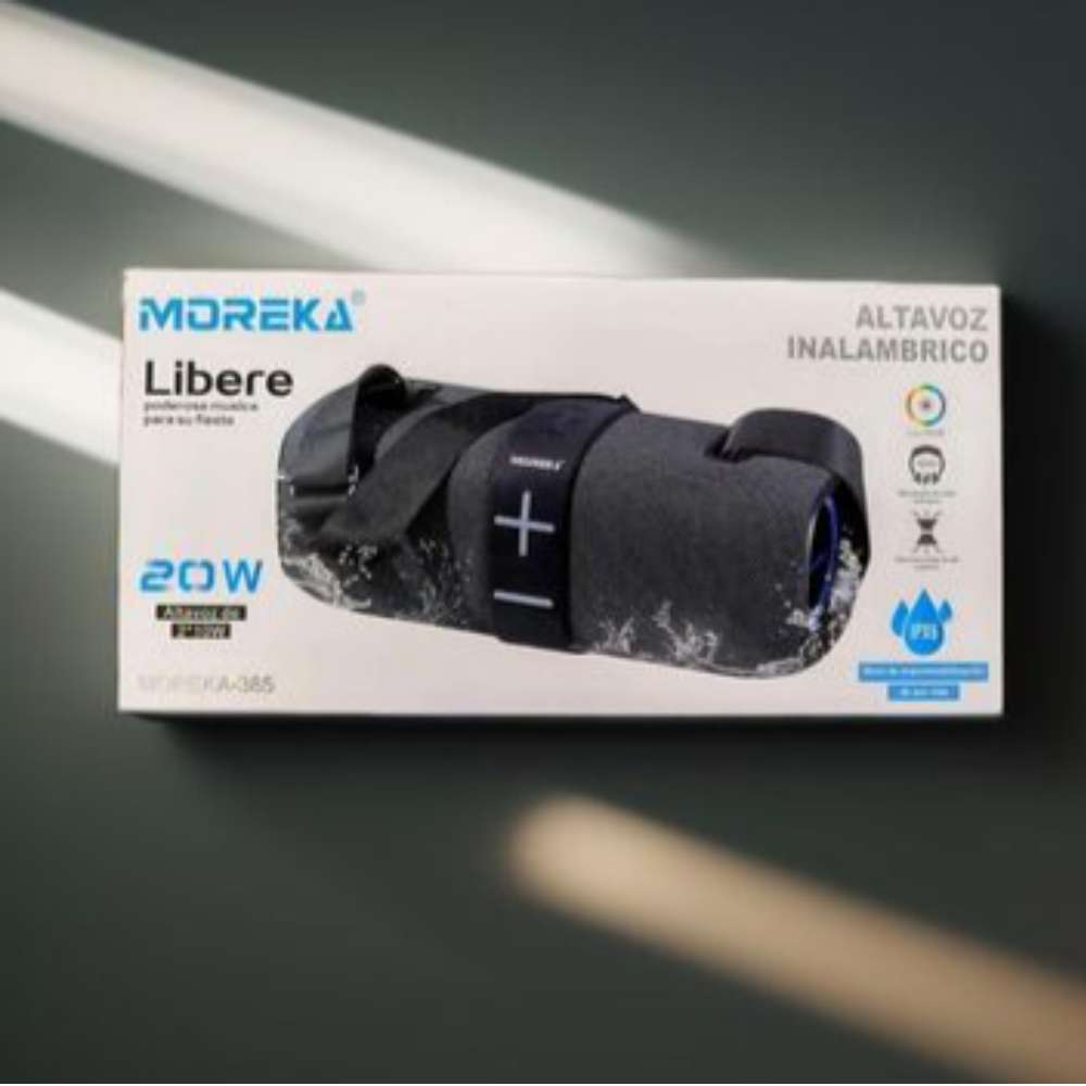 Bocina Bluetooth Moreka 385  Radio FM Resistente al agua 20W2
