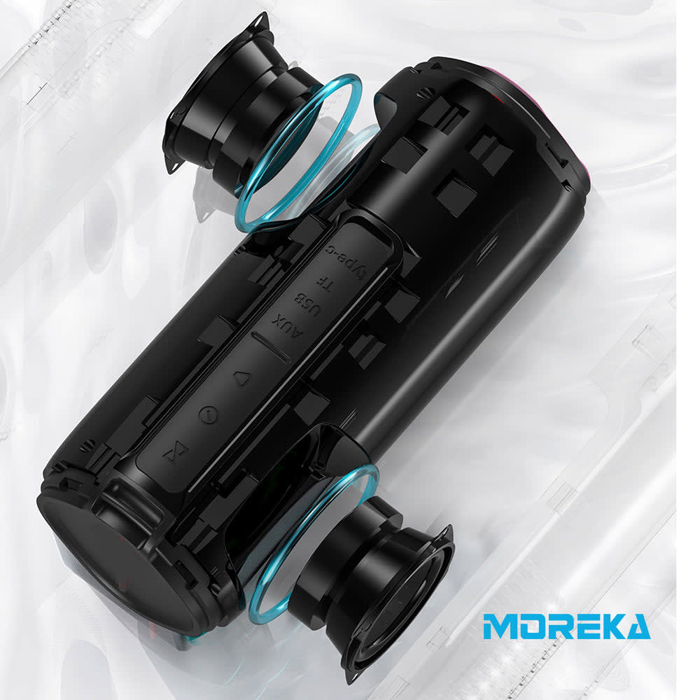 Bocina Bluetooth Moreka 375  Resistente al agua IPX6, Radio FM, USB, Micro SD4