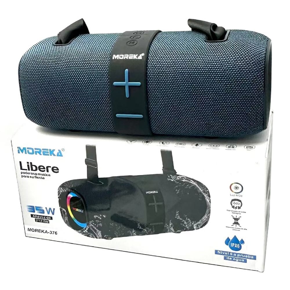 Bocina Bluetooth Moreka 376 Radio FM Resistente al agua 35W2