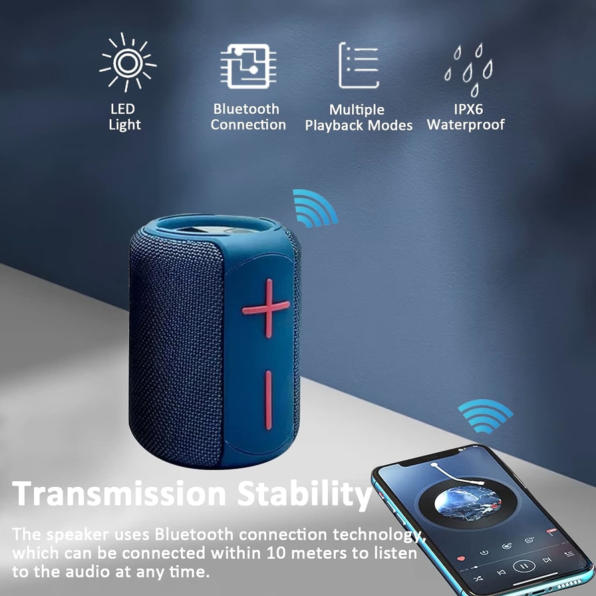 Bocina Bluetooth Moreka 350 TF Card Radio FM Resistente al agua3