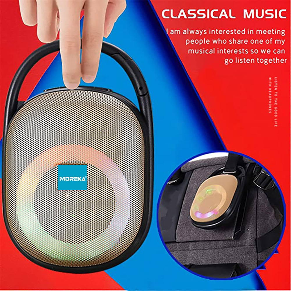 Bocina  Moreka  M-CLIP5 RGB, Bluetooth, TF Card, Radio FM, USB6