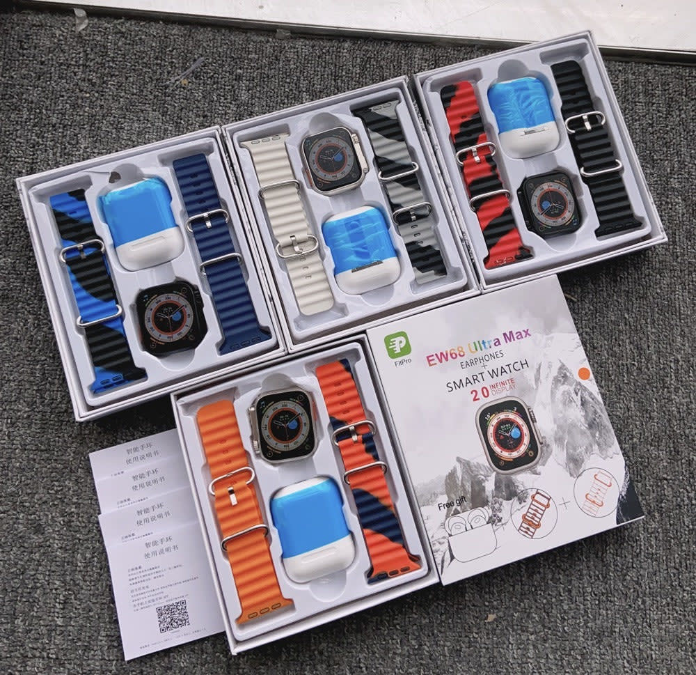 SmartWatch W26 Ultra MAX Serie 8 doble correa y audifonos Bluetooth6