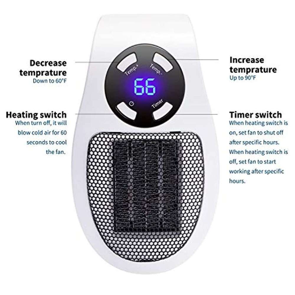 Calentador eléctrico portátil de 500 W de Pared RJG-0234