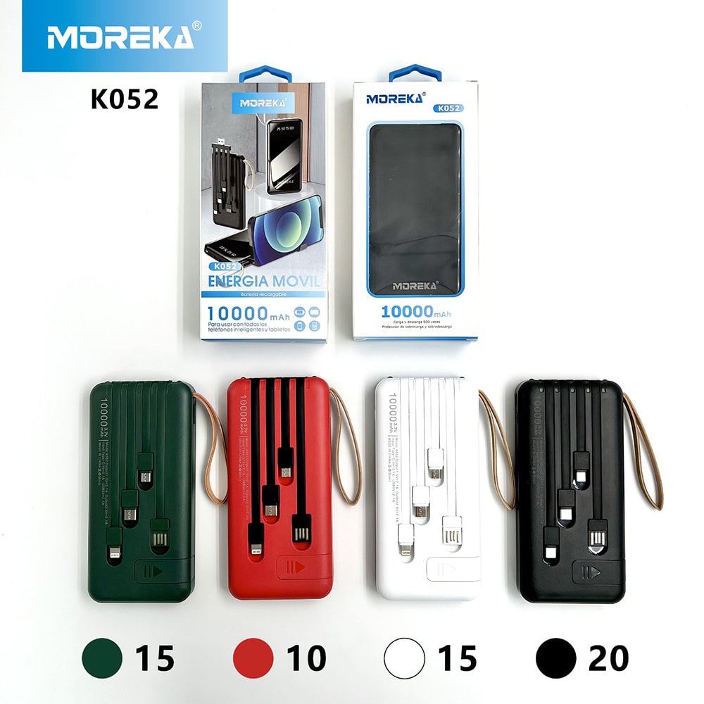 Powerbank Batería Portátil 10000mah K052 Salida C V8 IP K0524