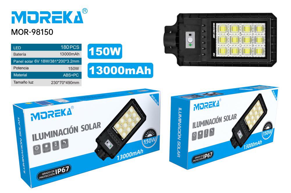 Luminaria Suburbana Alumbrado Publico Solar 200W con Sensor Movimiento GD-992004