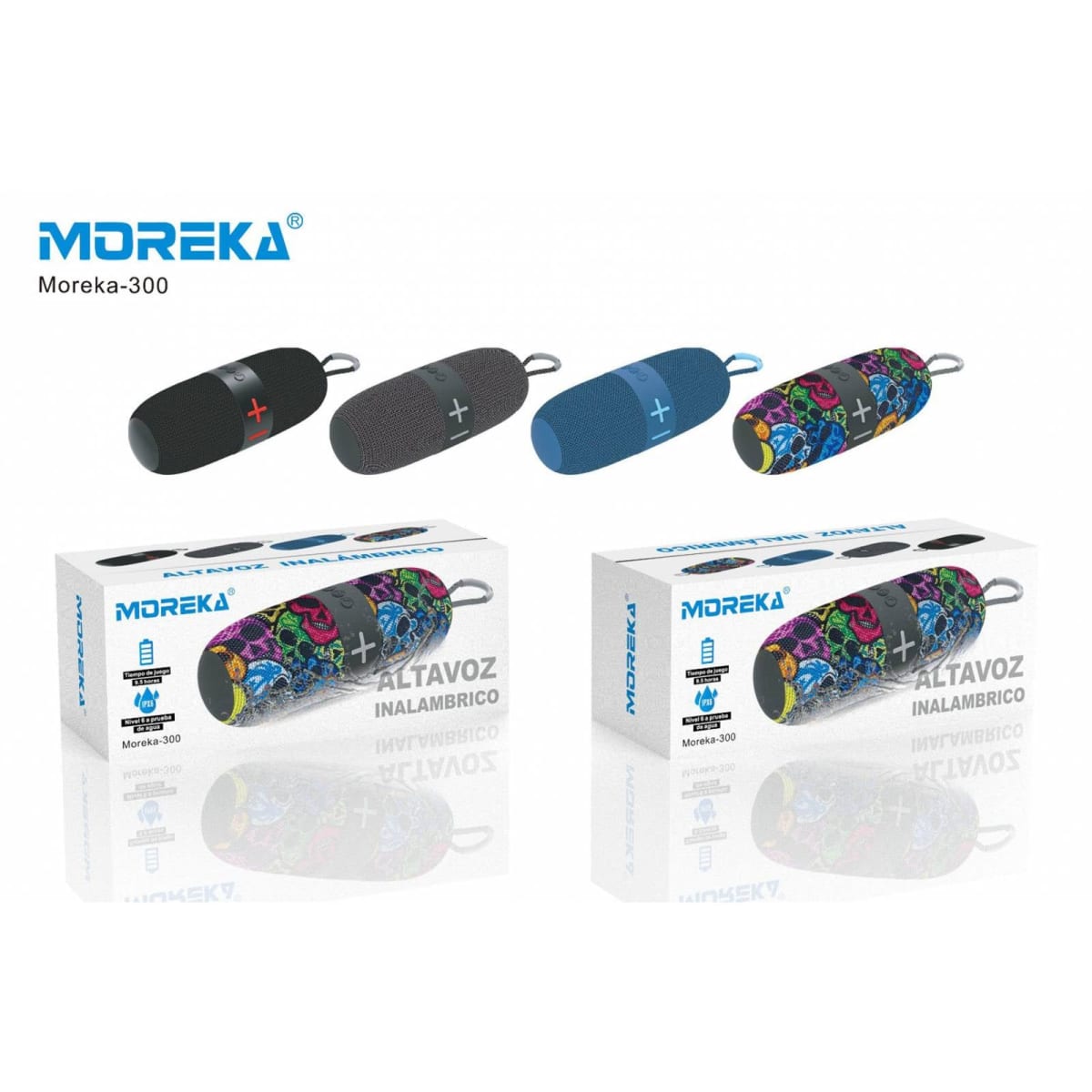 Bocina Bluetooth Moreka 300 TF Card Radio FM Resistente al agua7