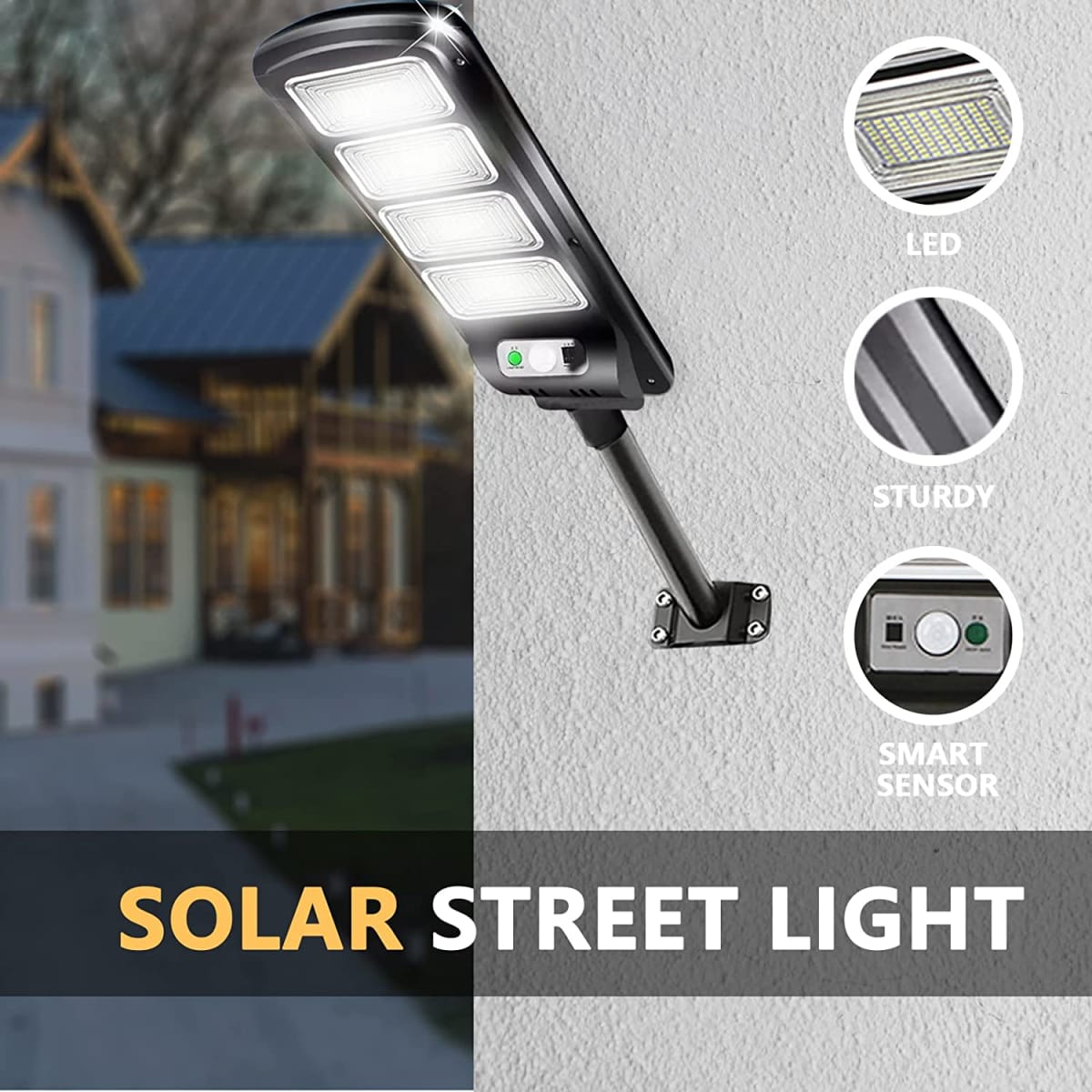 Luminaria Suburbana Alumbrado Publico Solar 200W con Sensor Movimiento GD-982004