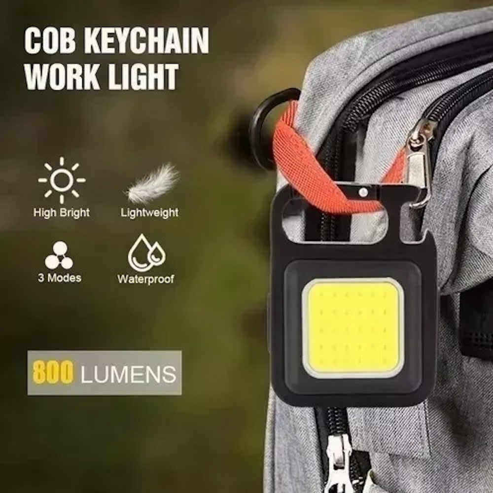 Lampara Mini 800 Lumens Iman Usb Tipo C Llavero Destapador Moreka LJ-0583