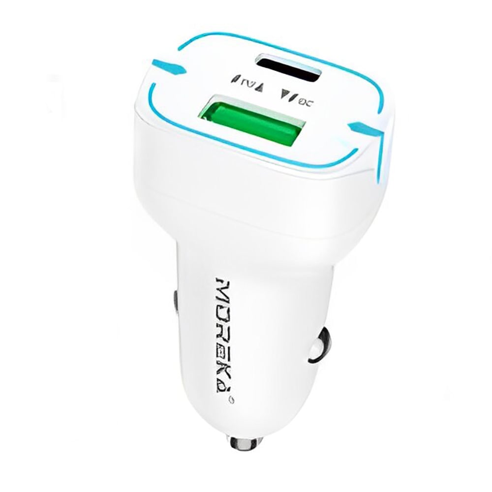 Cargador De Carro Moreka CP010 PlugIn 45W puertos USB y C4