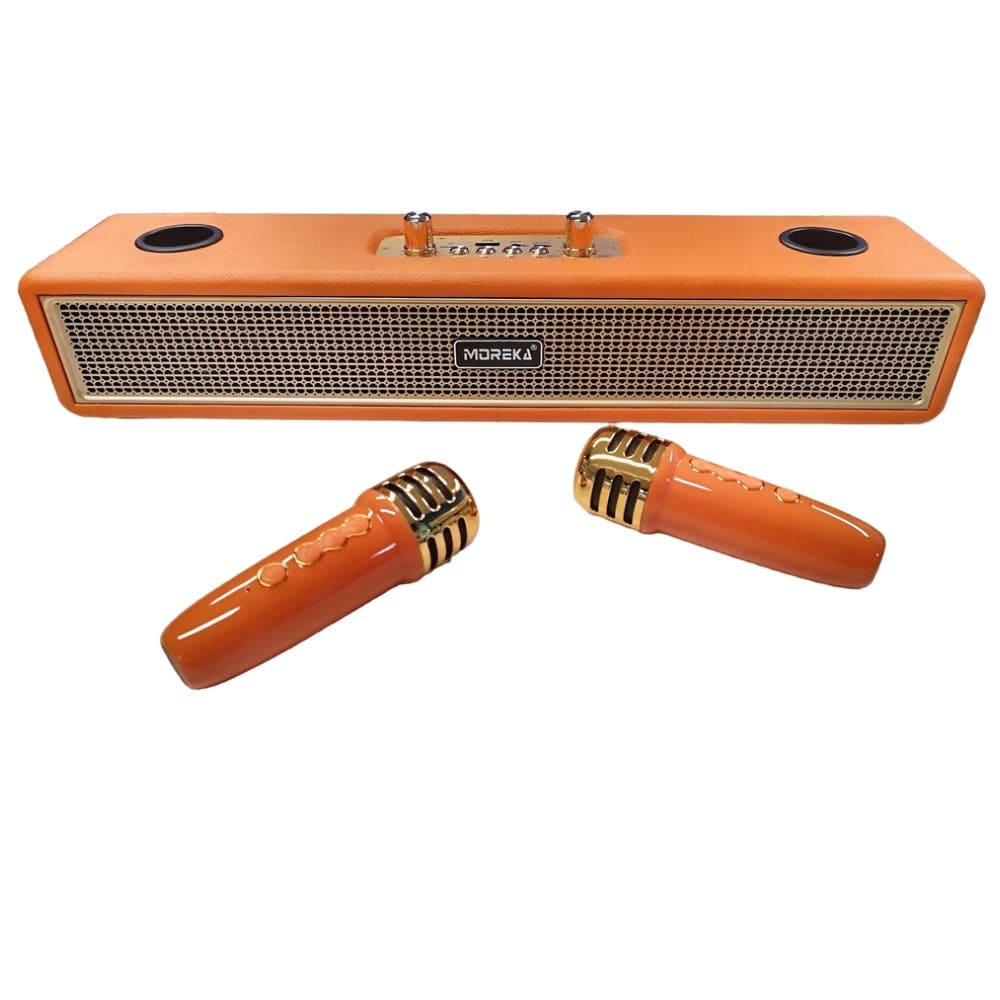 Bocina Karaoke Bluetooth FM dual microfonos retro Moreka 3825
