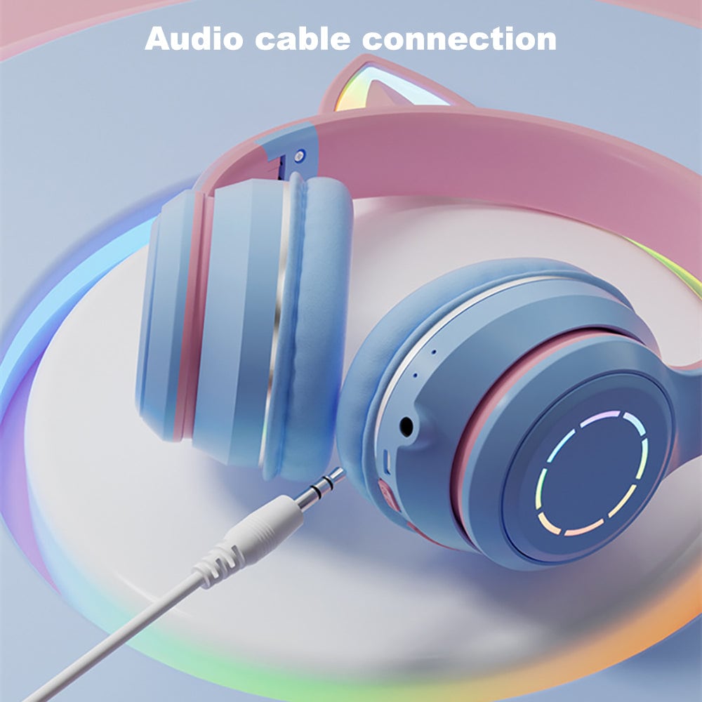 Diadema Gato Bluetooth inalámbrico Baja latencia larga duración RGB ST89M6