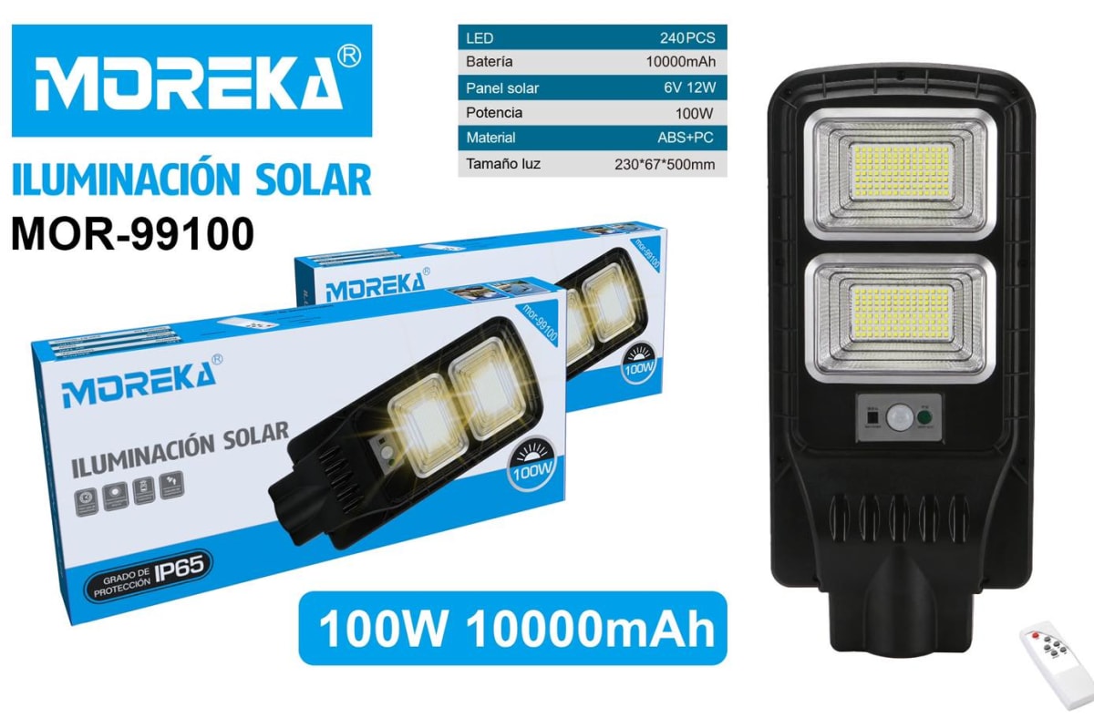 Luminaria Suburbana Alumbrado Publico Solar 200W con Sensor Movimiento GD-992006