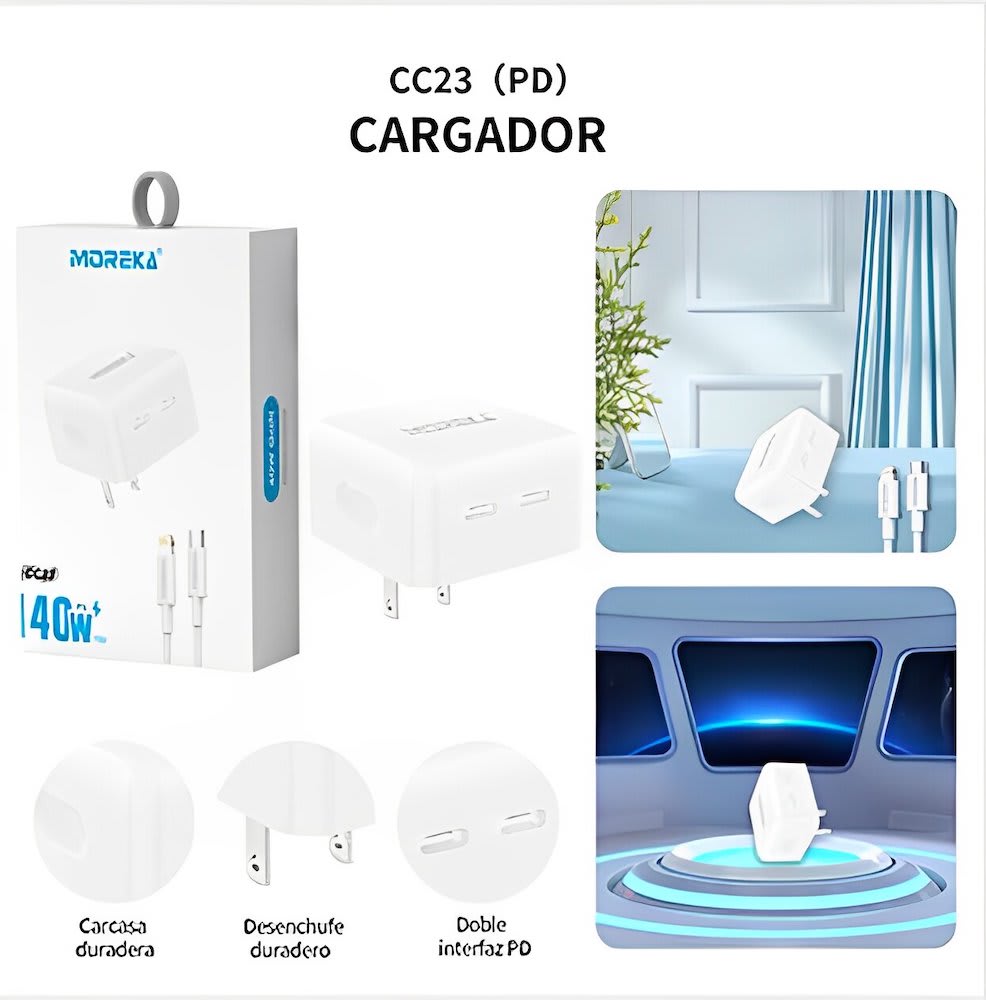 Turbo Cargador Moreka CC23 Puertos C C Cabe IP 1M6