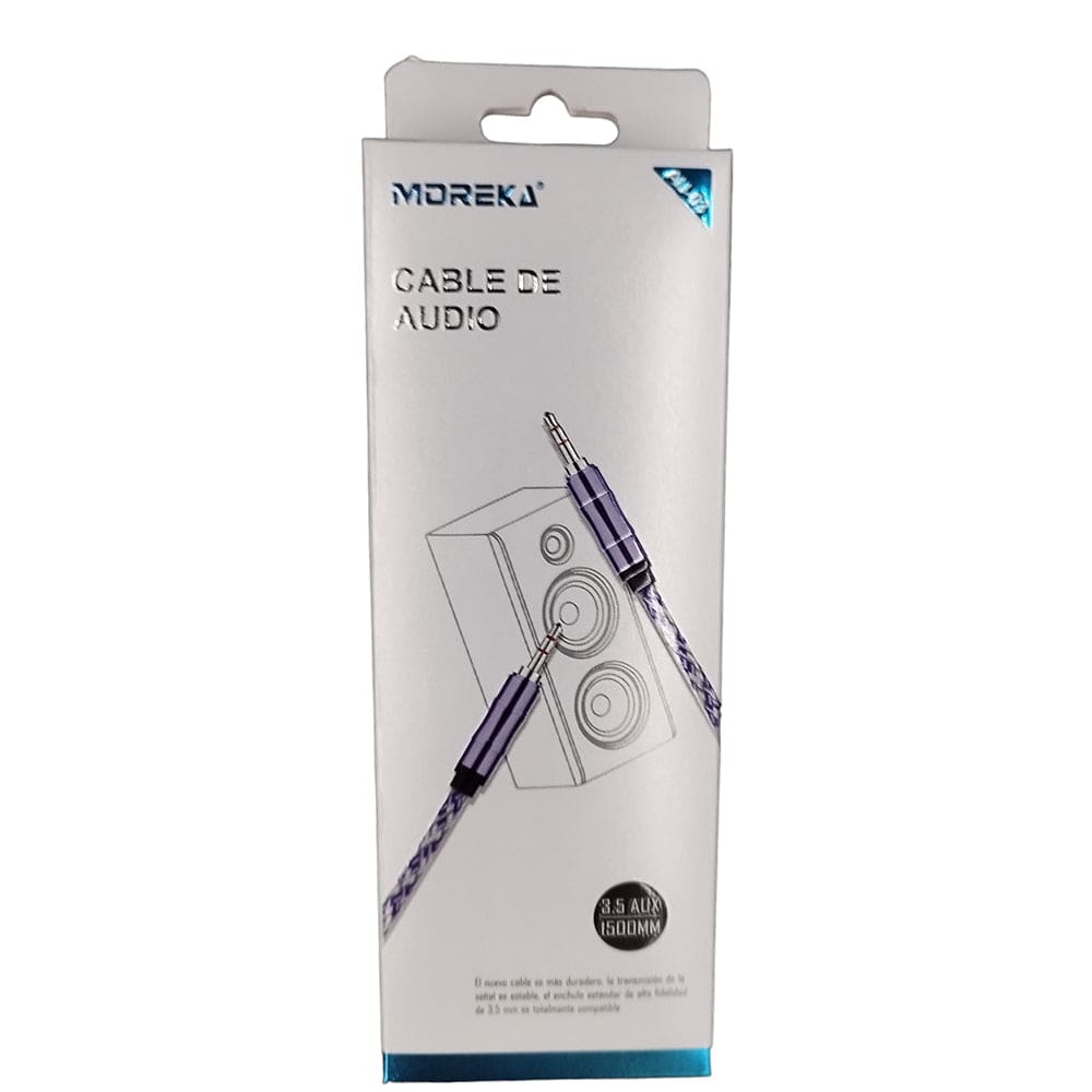 Cable De Audio, Moreka AU-03, Auxiliar 3.5, 1500mm, Reforzado10