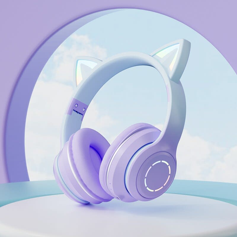 Diadema Gato Bluetooth inalámbrico Baja latencia larga duración RGB ST89M8