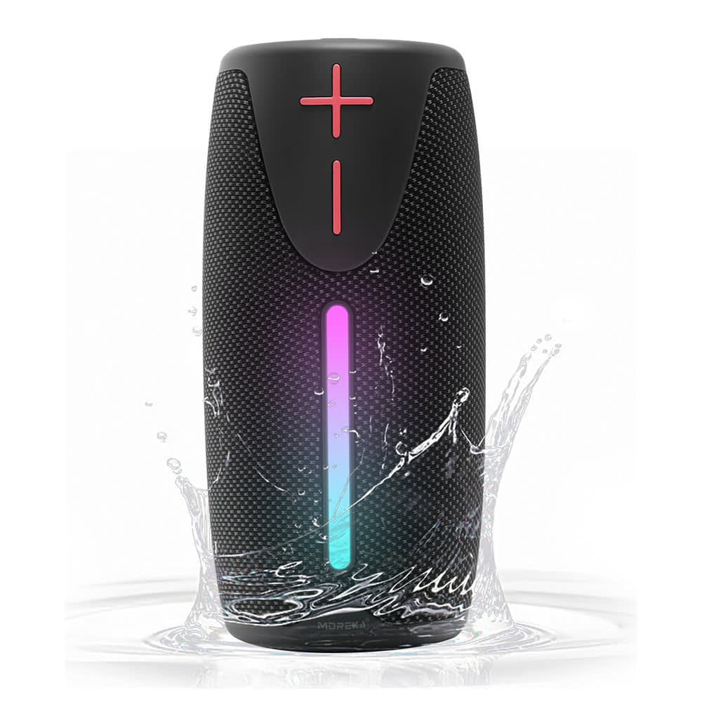 Bocina Bluetooth Moreka 383 RGB Radio FM Resistente al agua IPX6 8W3