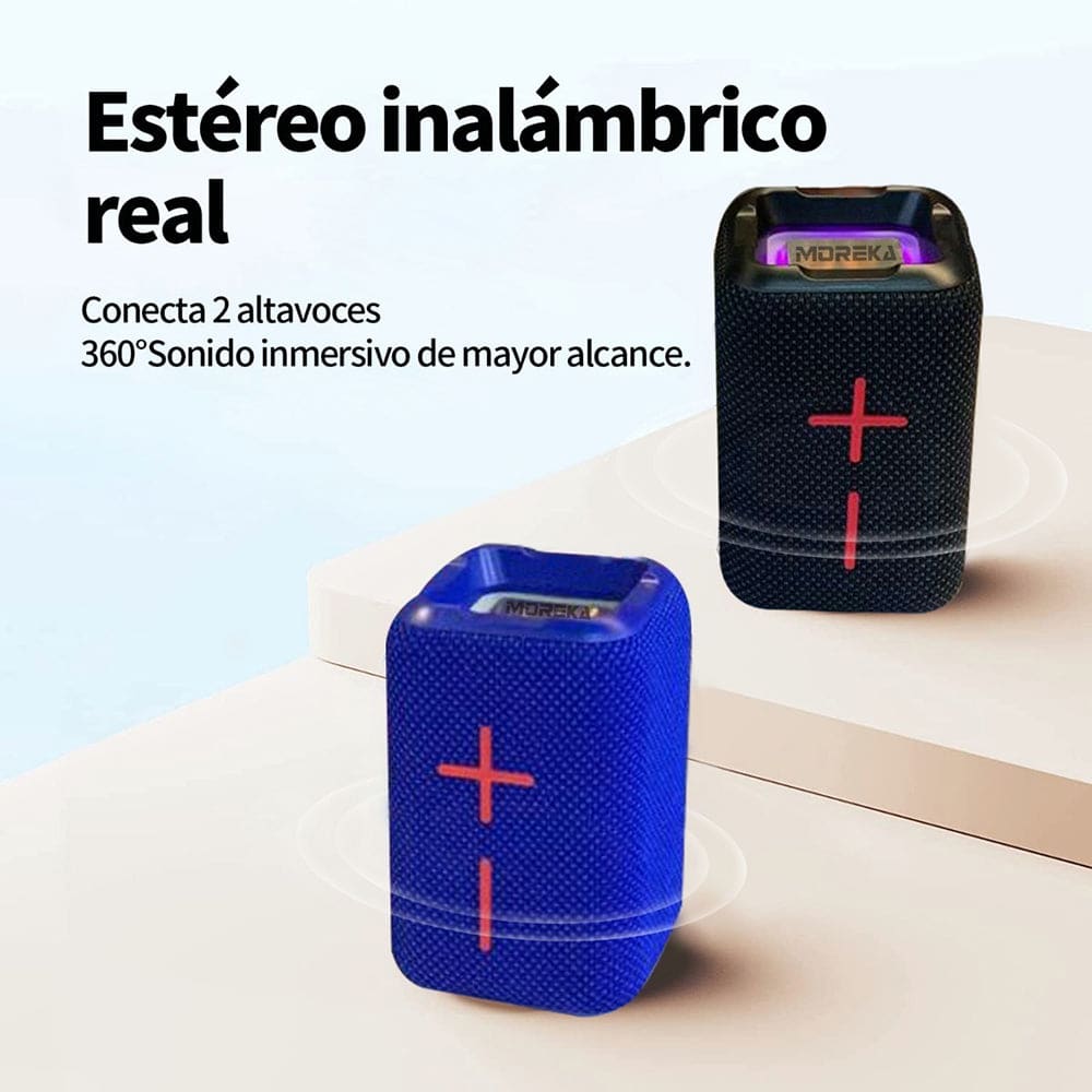 Bocina Bluetooth Moreka MR-F68 TF Card Radio FM Resistente al agua9