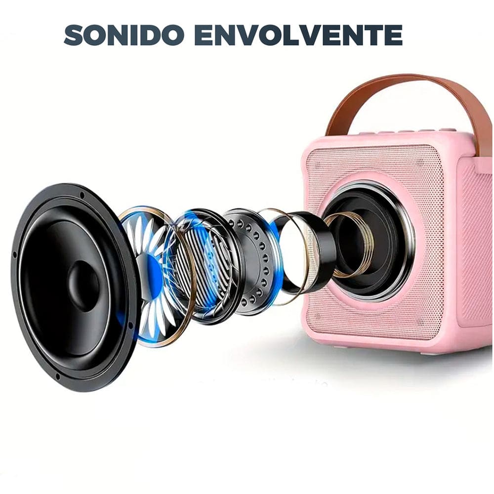 Bocina Karaoke Bluetooth FM dual microfono portatil WL-3916