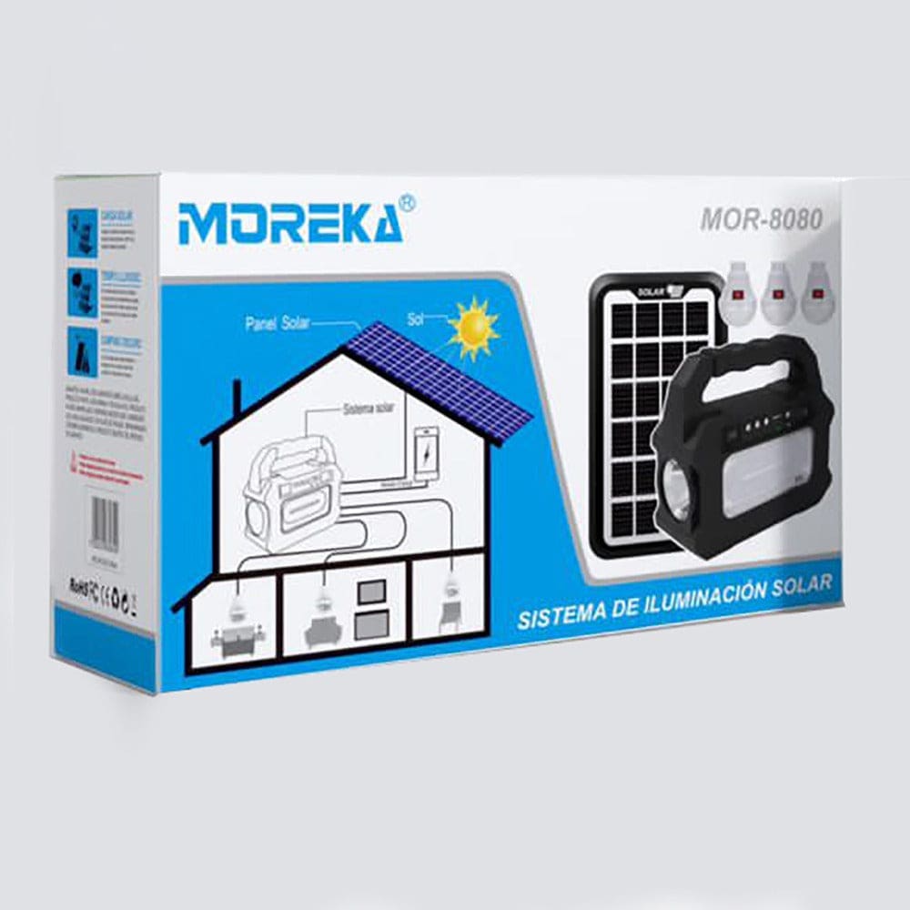Mini Sistema Solar 3 Focos Linterna Power Bank MOR-80802
